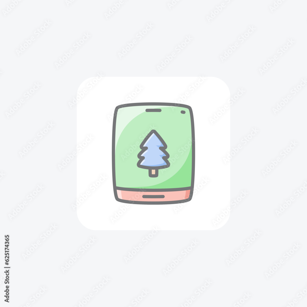Christmas Tree Awesome Lineal Icon Christmas Tree Awesome Lineal Icon