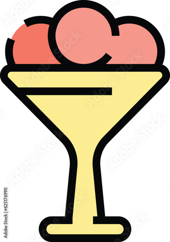 Fast gelato icon outline vector. Cold dessert. Icecream lolly color flat