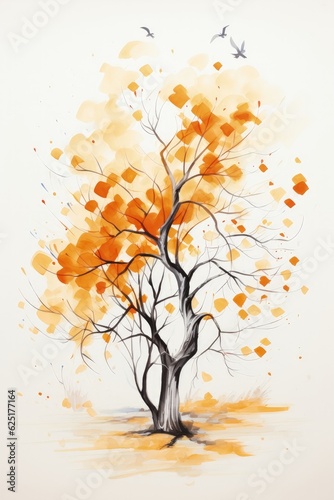 Incorporating Naturalistic Poses in Abstract Tree Drawings - ai generate