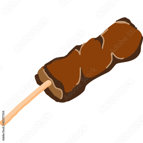 Grilled pork cartoon in icon style