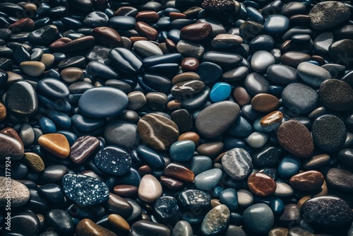 black and white pebbles generated ai
