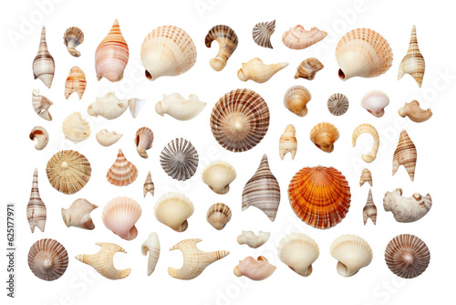 sea shells isolated on transparent background