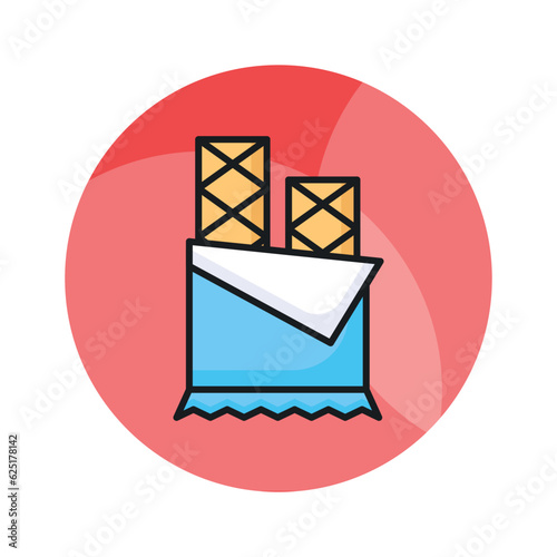 Crispy and crunchy chocolate flavored biscuit, wafer biscuit vector design