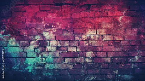 background in the form of a brickwork wall painted in different colors
