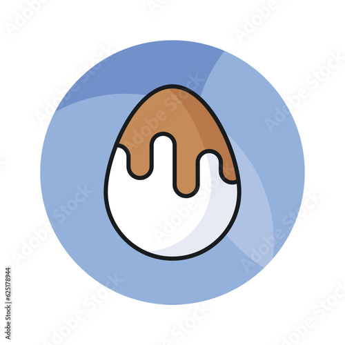 Chocolate dipped egg icon, cacao egg vector isolated on white background