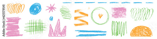 Hand drawn pencil, doodle, chalk and brush strokes. Marker and scribble lines for a textured stroke effect. Isolated vector illustrations on white background.