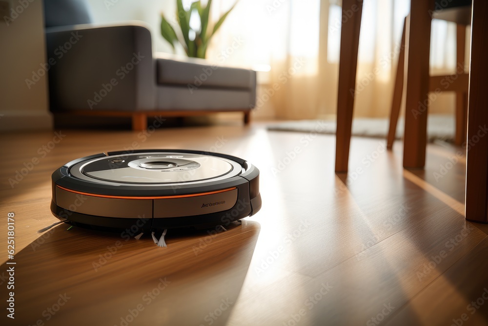 Robot Vacuum Cleaning in the House with Space for Typo Robot Vacuum Cleaning in the House with Space for Typo