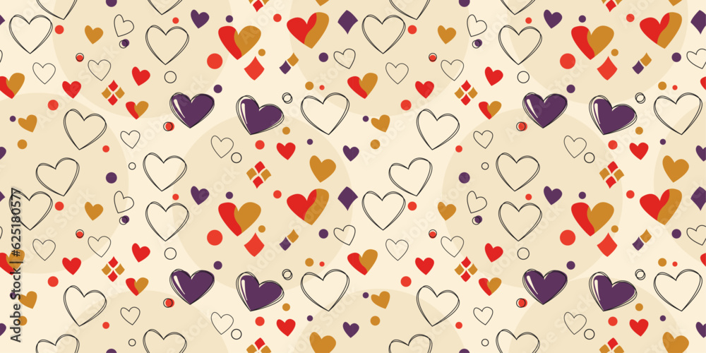 Heart pattern. A casual and simple pattern of beautiful hearts scattered all over the surface of the canvas. Vector simple hearts pattern. Heart pattern. A casual and simple pattern of beautiful hearts scattered all over the surface of the canvas. Vector simple hearts pattern.