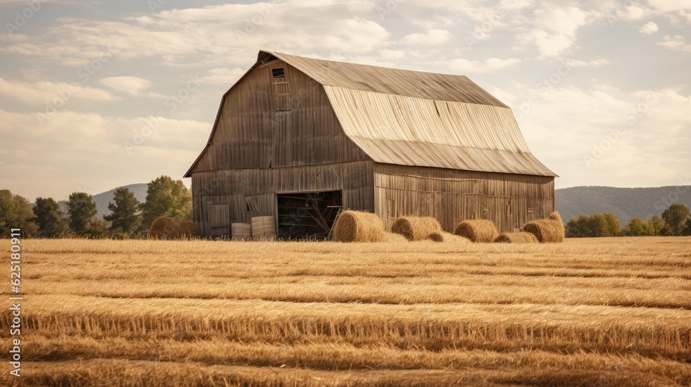 Rustic Barn and Straw Background Rustic Barn and Straw Background