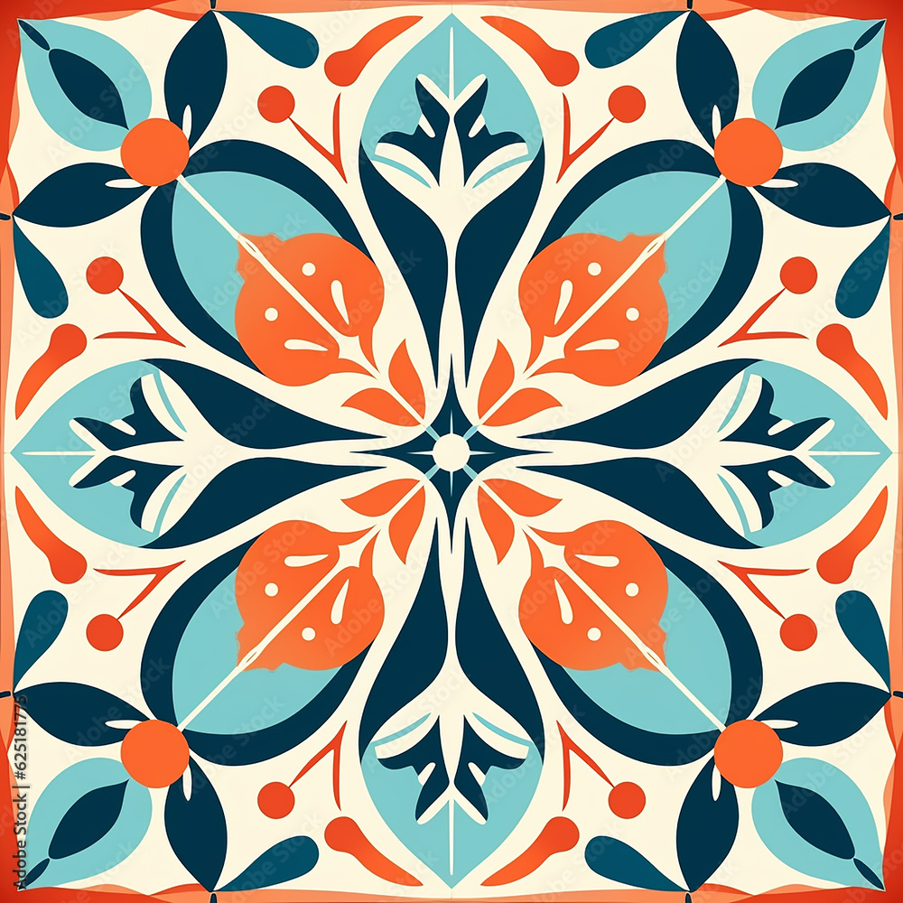 Geometric pattern with the floral pattern tile flower reading flower pattern design with generative AI technology Geometric pattern with the floral pattern tile flower reading flower pattern design with generative AI technology