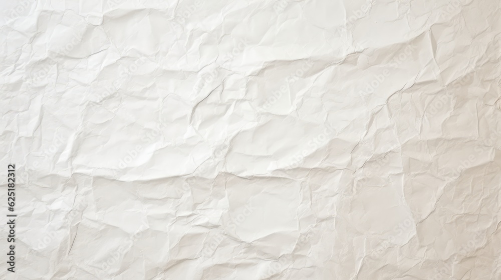 White Tone Recycled Kraft Paper Crumpled Vintage Texture