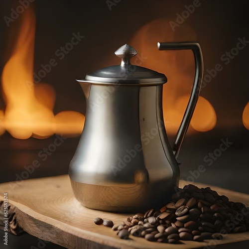 Devices for brewing coffee on a neutral background created by artificial intelligence.