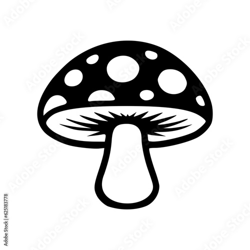 Agaric mushroom silhouette icon vector illustration