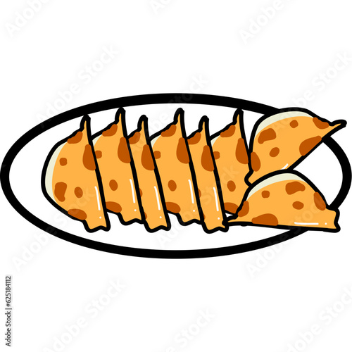 gyoza cartoon in icon style