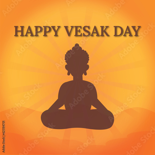 Flat Vesak Day illustration a poster that says happy Vesak Day on it flat Vesak day illustration