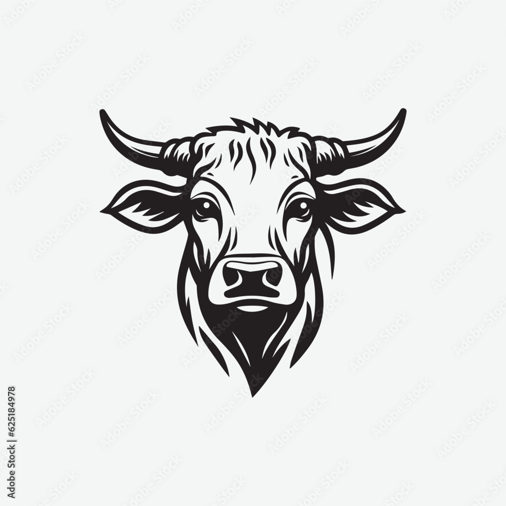Bull head logo design 