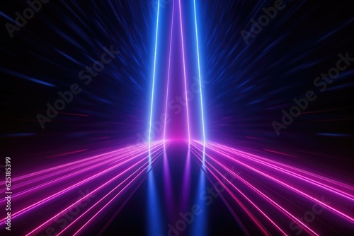 Abstract Minimal Neon Line Background