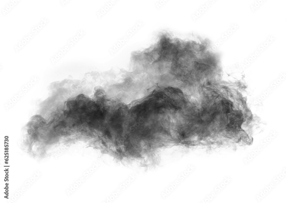 Black smoke isolated on background