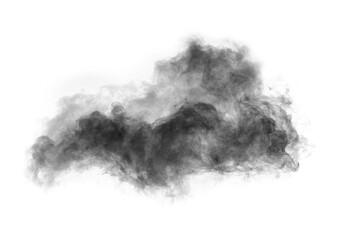 Black smoke isolated on background