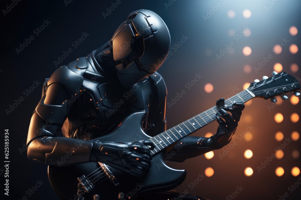 Naklejka premium Robot Playing Guitar