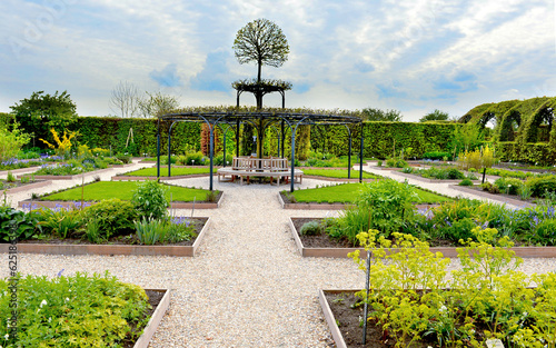 garden in the park of garden in the garden opposite of muiderslot or Amsterdam castle, Amsterdam, Netherlands  photo