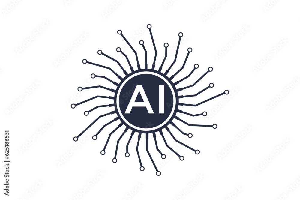 AI illustration sign Technology symbol AI illustration sign Technology symbol
