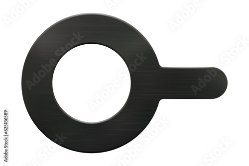 Round black rubber gasket with a protruding rounded part and a hole in the middle. Realistic vector illustration of a product for waterproofing in sanitary facilities, pipelines, in flanged joints