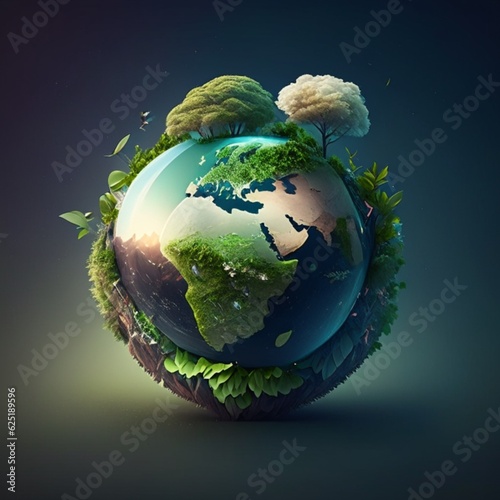 World Earth Day Concept. Generative AI illustration
