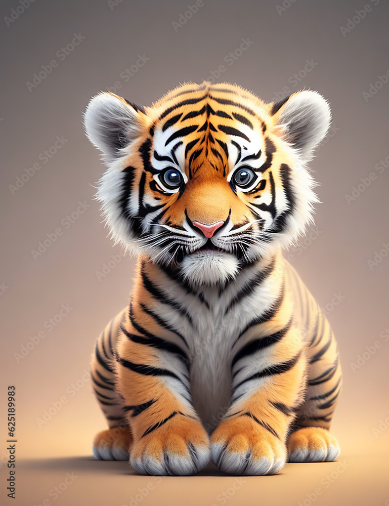 A cute tiger, baby, blue eyes, miniature size. A cute tiger, baby, blue eyes, miniature size.