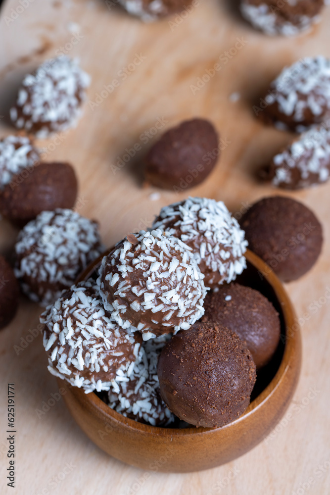 Chocolates with coconut sweet filling Chocolates with coconut sweet filling