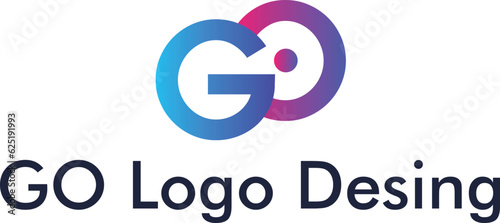 3d graphic of a symbol on a white background, GO Logo Design