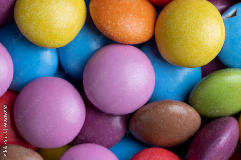 Multicolored chocolates with chocolate filling Multicolored chocolates with chocolate filling