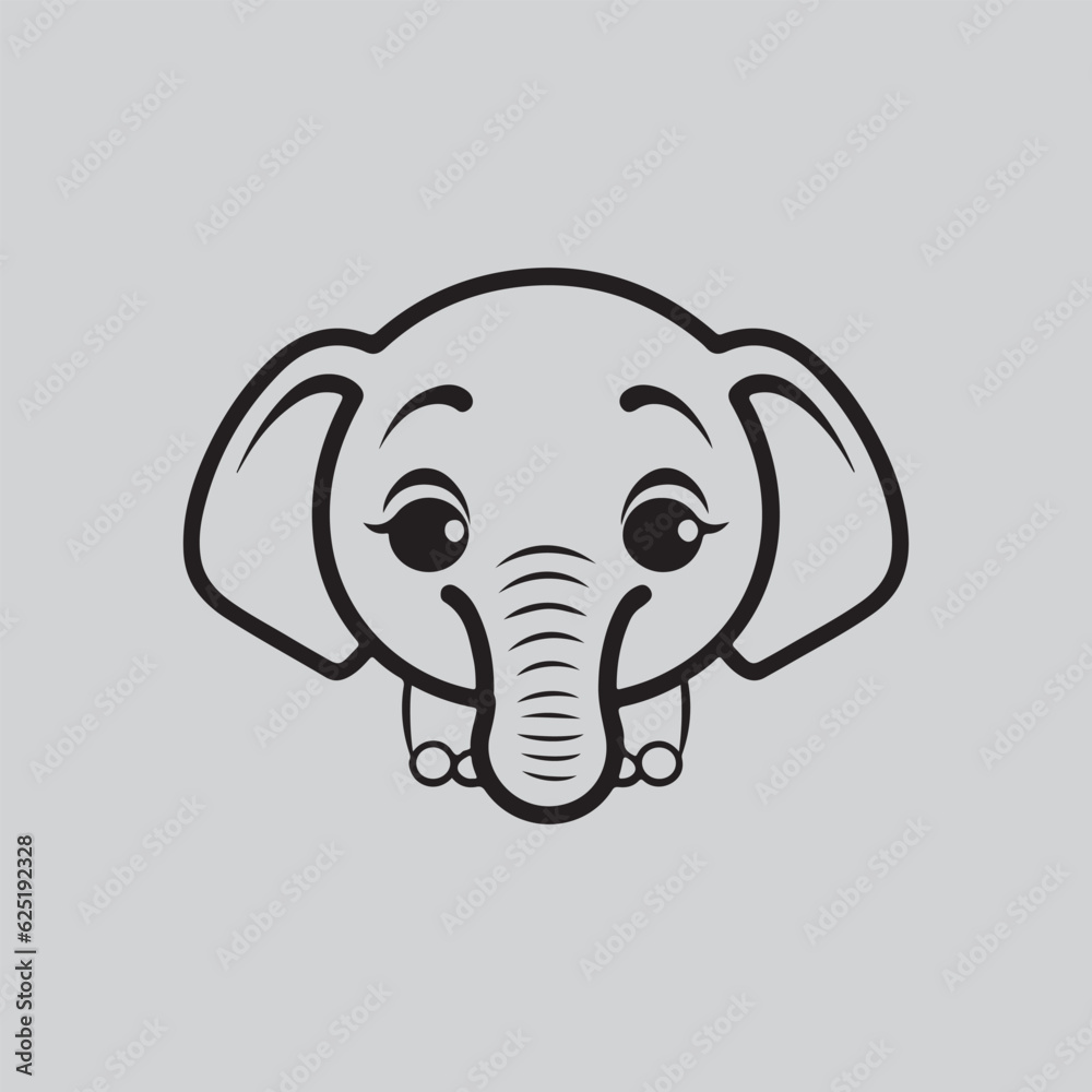 Elephant head logo vector icon 