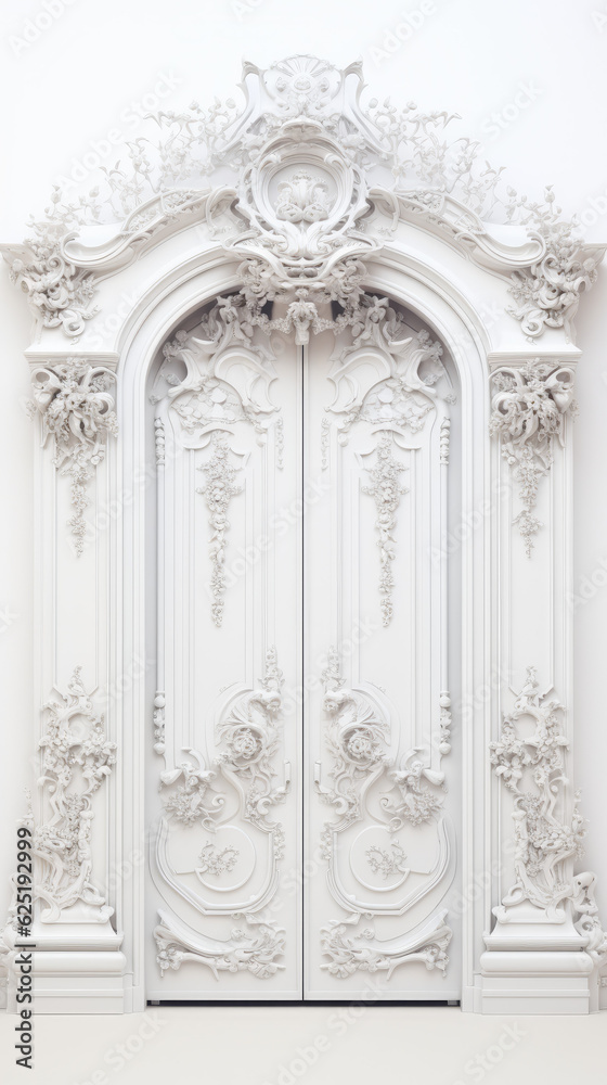 3d majestic door on white background AI Generative