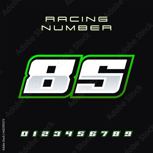 Racing Number Vector Design Template 85