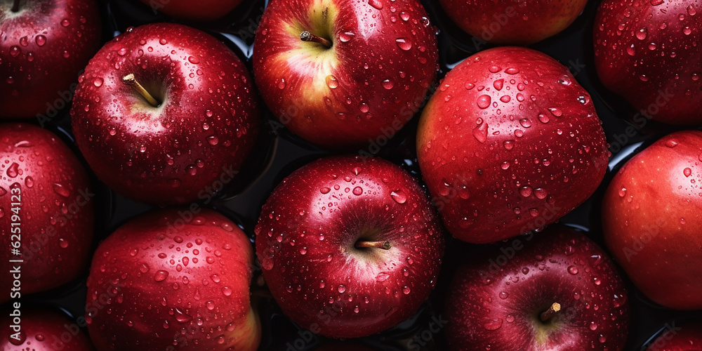 Fresh red apples fruit background image. Generative AI graphic Fresh red apples fruit background image. Generative AI graphic