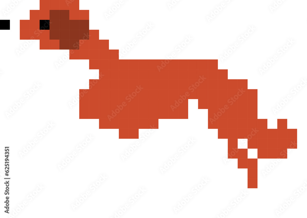 Dog cartoon icon in pixel style. Dog cartoon icon in pixel style.