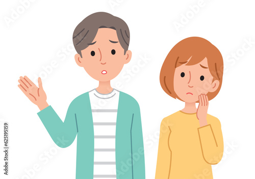 悩んでいる男女
 worried men and women