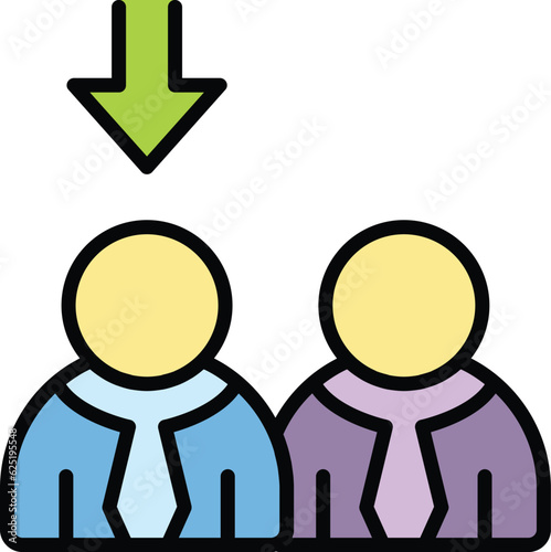 Seeking job icon outline vector. Search employee. Company business color flat