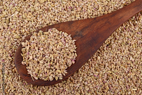 Top view of ammi seeds, indian spice ajwain photo