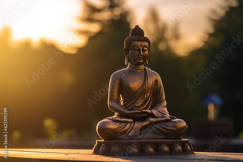 bronze statue Siddhartha Gautama. generative ai