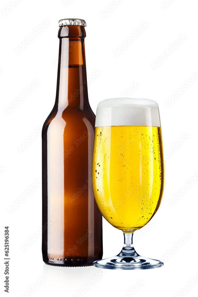Bierglas und Bierflasche