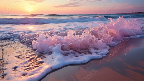 Violet sunrise ocean with v...