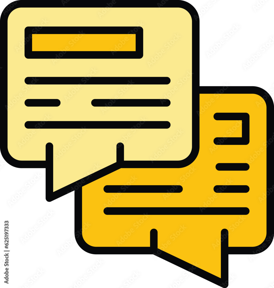 Work chat icon outline vector. Online virtual. Zoom team color flat Work chat icon outline vector. Online virtual. Zoom team color flat