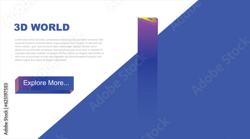 V 3D alphabets using various effects embossed on blue background for web digital landing and banner pages