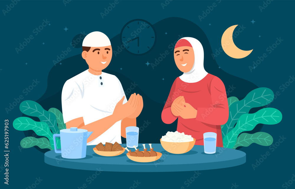 A Couple Break Fasting Iftar Ramadhan A Couple Break Fasting Iftar Ramadhan