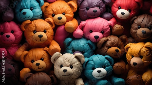 Abstract hypnotic illusion of teddy bears. Generative AI