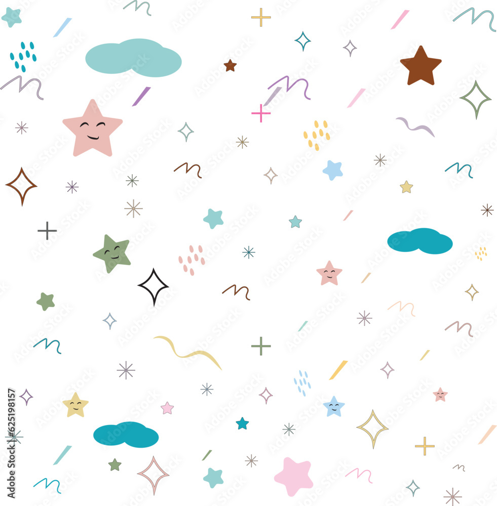 Seamless pattern with Star and Sky