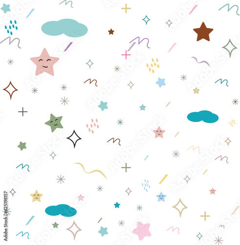 Seamless pattern with Star and Sky