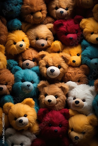 Abstract hypnotic illusion of teddy bears. Generative AI